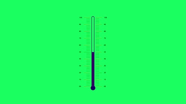 Макросъемка Чисел Термометре Голубой Ртутью Внутри — стоковое видео