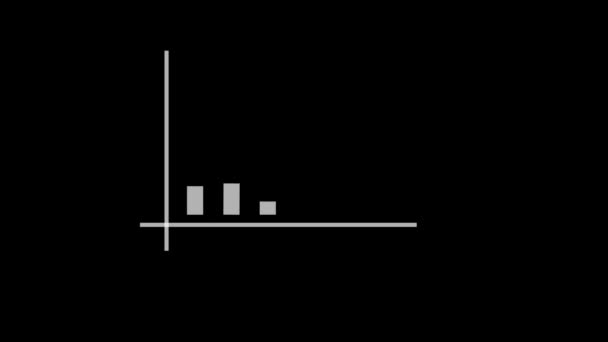 Jednoduchý Bílý Pruhový Graf Černém Pozadí Který Ukazuje Trend Rostoucích — Stock video