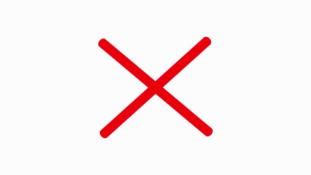 Een Eenvoudige Rode Markering Geanimeerd Een Effen Witte Achtergrond — Stockvideo