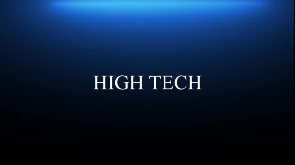 Абстрактный Синий Фон Текстом Hixtech Центре Высокотехнологичный Текст Градиентном Фоне — стоковое видео