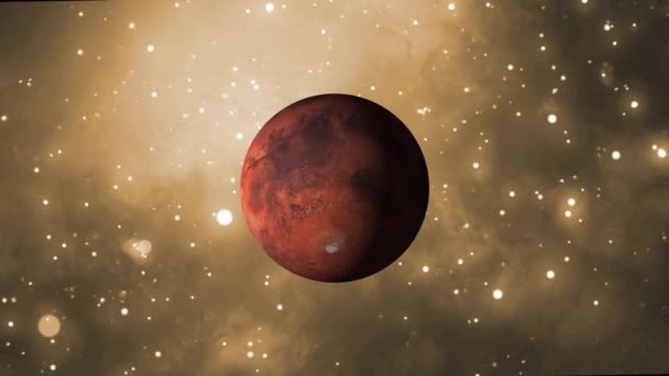 Планета Марс Космическим Фоном Цифровая Иллюстрация Красной Планеты Звездном Фоне — стоковое видео
