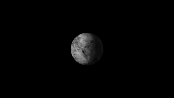 Планета Меркурий Анимирована Темном Фоне Реалистичная Анимация Планеты Ртути — стоковое видео