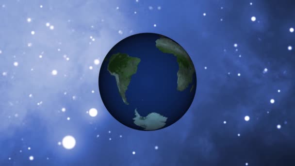 Kozmosun Arka Planına Sahip Animasyon Üzerindeki Dünya Gezegeni — Stok video
