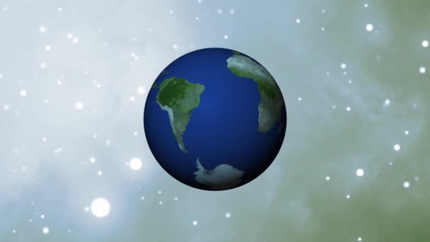 Conceptual Image Earth Focus Antarctica Set Starry Background — Stock Video