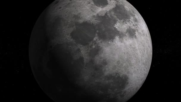 Zamknąć Powierzchnię Księżyca Animowany Zoom Księżyca Przestrzeni — Wideo stockowe