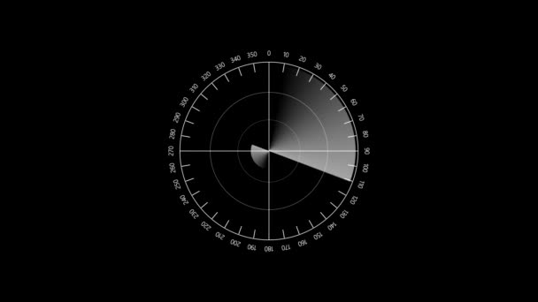 Beyaz Arkaplanda Beyaz Renk Radar Canlandırması — Stok video
