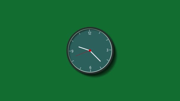 Clock Animation Shadow Green Background Concepts Time Management — Stock Video