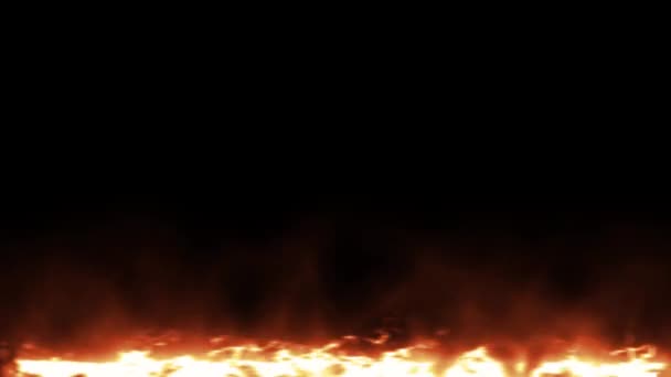 Feu Animé Avec Flamme Flammes Intenses Avec Fumée Sur Fond — Video