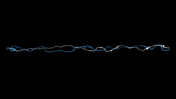 ブルーカラーエネルギーライン効果 ブラックバックの抽象ブルーライトニングボルト — ストック動画