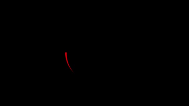 Logotyp Obracający Się Koło Stalinowskim Załadowaniu Animacji Tekstowej Czarne Tło — Wideo stockowe