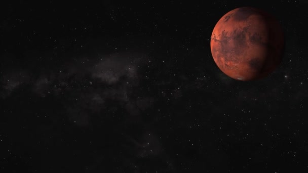 Звездное Небо Планеты Марс Галактике Вращающийся Фон Трения Между Планетами — стоковое видео