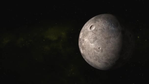 Звездное Небо Планеты Меркурий Галактике Вращающийся Фон Трения Между Планетами — стоковое видео