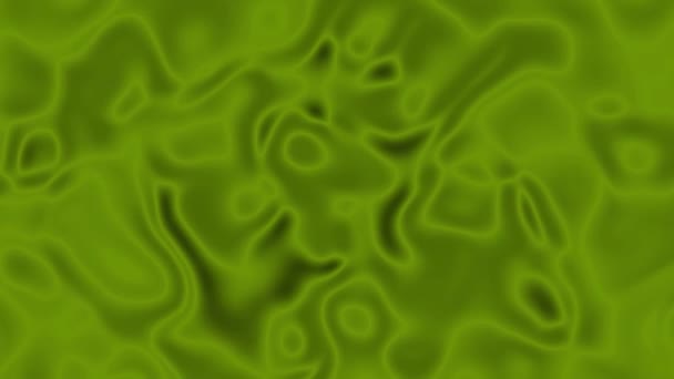 Красочные Переплетения Изогнутой Чернильной Жидкости Смесь Зеленого Жидкого Фона Анимации — стоковое видео