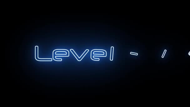 Level Tekst Moderne Luxe Alfabet Lettertype Animatie Zwarte Achtergrond K_181 — Stockvideo