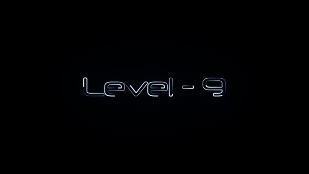 Level Text Modern Luxus Ábécé Betűtípus Animáció Fekete Háttérrel K_182 — Stock videók