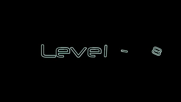 Level Tekst Moderne Luxe Alfabet Lettertype Animatie Zwarte Achtergrond K_184 — Stockvideo