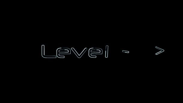 Level Tekst Moderne Luxe Alfabet Lettertype Animatie Zwarte Achtergrond K_187 — Stockvideo