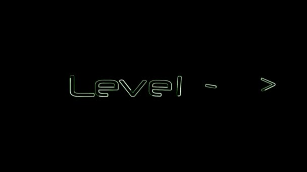 Level Текстовых Современных Роскошных Шрифтов Анимации Черном Фоне K_188 — стоковое видео