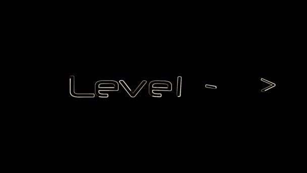 Level Текстовых Современных Роскошных Шрифтов Анимации Черном Фоне K_189 — стоковое видео