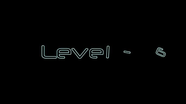 Level Text Modern Luxus Ábécé Betűtípus Animáció Fekete Háttérrel K_192 — Stock videók