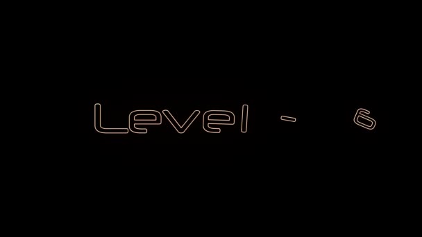 Level Text Modern Luxus Ábécé Betűtípus Animáció Fekete Háttérrel K_194 — Stock videók