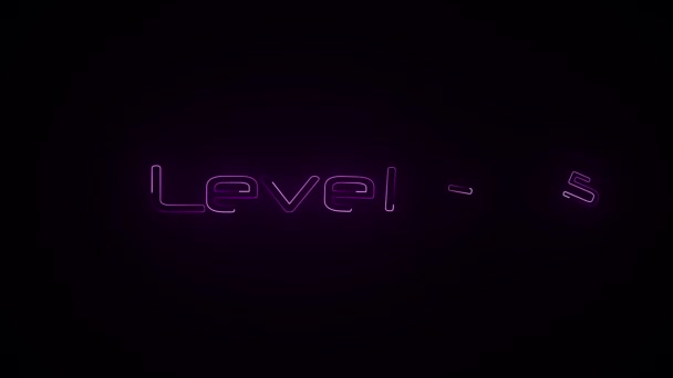 Level Text Modern Och Lyx Alfabet Teckensnitt Animation Svart Bakgrund — Stockvideo
