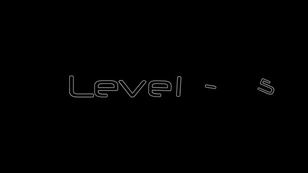 Level Tekst Moderne Luxe Alfabet Lettertype Animatie Zwarte Achtergrond K_197 — Stockvideo