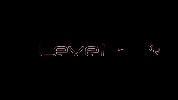 Level Tekst Moderne Luxe Alfabet Lettertype Animatie Zwarte Achtergrond K_198 — Stockvideo