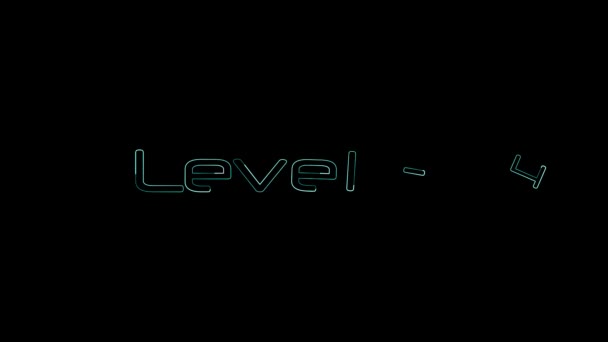 Level Tekst Moderne Luxe Alfabet Lettertype Animatie Zwarte Achtergrond K_199 — Stockvideo