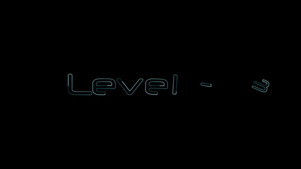Level Text Modern Luxus Ábécé Betűtípus Animáció Fekete Háttérrel K_200 — Stock videók