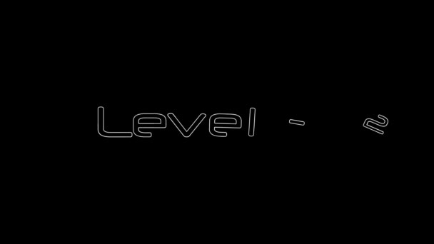Level Tekst Moderne Luxe Alfabet Lettertype Animatie Zwarte Achtergrond K_203 — Stockvideo