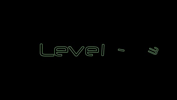 Level Tekst Moderne Luxe Alfabet Lettertype Animatie Zwarte Achtergrond K_202 — Stockvideo