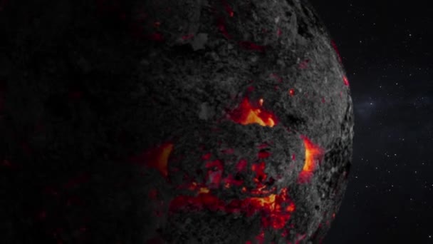 Μεγέθυνε Πλάνα Ζεστός Πλανήτης Θέλει Εστιάσει Μέσα Από Τηλεσκόπιο Ρεαλιστική — Αρχείο Βίντεο
