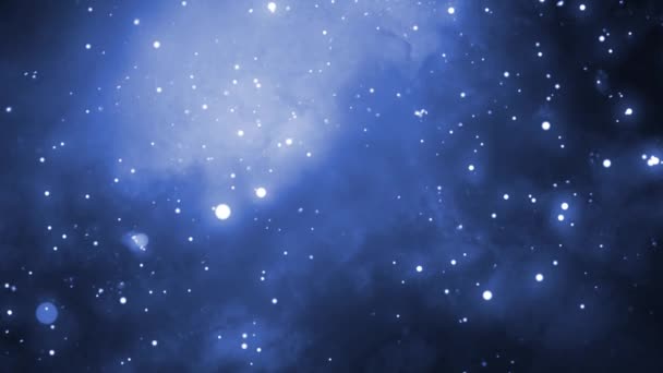 Fundo Espacial Cósmico Azul Profundo Com Inúmeras Estrelas Brilhantes Espalhadas — Vídeo de Stock