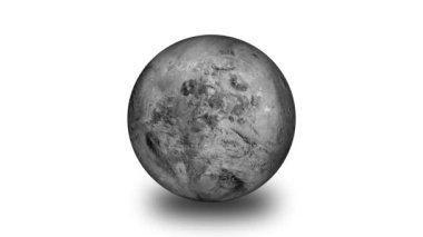 Haumea gezegeni kendi ekseninde dönüyor. Beyaz arkaplan ile Haumea gezegeninin ön görüntüsü. Vd_1260