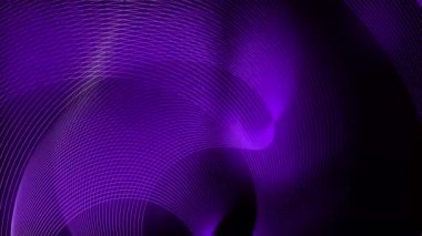 Karanlık bir arkaplanda soyut mor dalga deseni, hareket ve dijital teknoloji hissi yaratıyor..