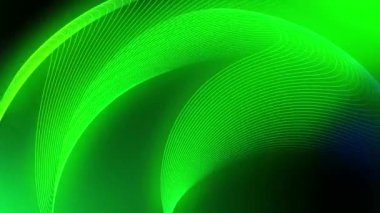 Beyaz eğimli çizgilerle soyut yeşil eğimli arkaplan bir dalga deseni oluşturur.