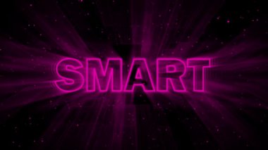 Pink color Smart icon on techy strips abstract motion line background.