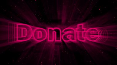 Donate icon neon glowing futuristic animation with motion line.