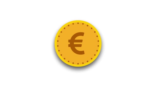 Ilustración Una Moneda Euro Con Signo Dólar Centro Aislado Sobre — Vídeos de Stock