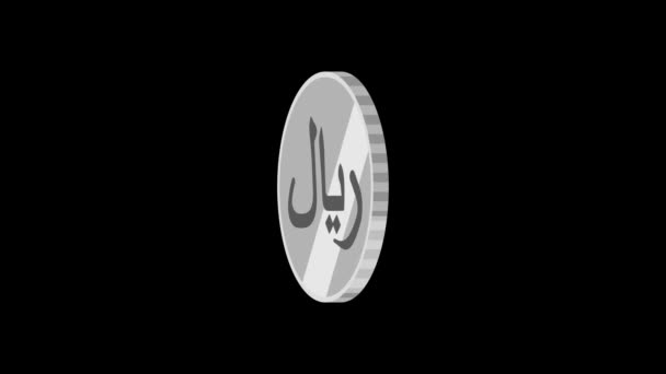 Ріальна Анімація Срібної Монети Ізольована Чорному Тлі Vd_1304 Переглядів — стокове відео