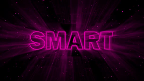 Pink Color Smart Icon Techy Strips Abstract Motion Line Background — Stock Video