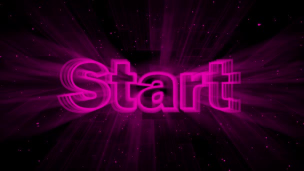 Abstract Glowing Start Icon Futuristic Animated Background — Stock videók