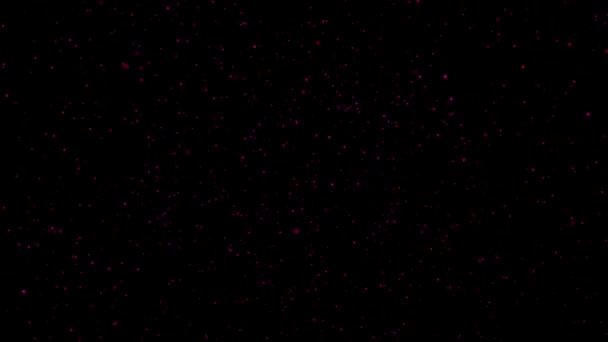 Neon Brilhante Animação Rotação Partículas Coloridas Isolado Fundo Preto — Vídeo de Stock