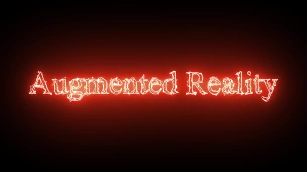 Realidad Aumentada Abstracta Color Rojo Neón Brillante Animación Texto Sobre — Vídeo de stock