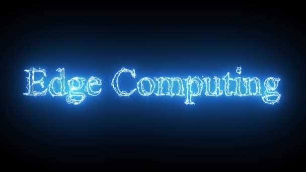 Color Azul Edge Computación Texto Animado Aislado Sobre Fondo Negro — Vídeos de Stock