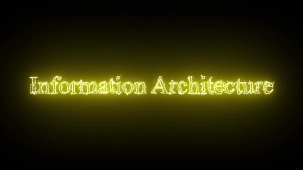 Світло Жовтий Текст Написом Інформаційна Архітектура Темному Тлі Підходить Понять — стокове відео