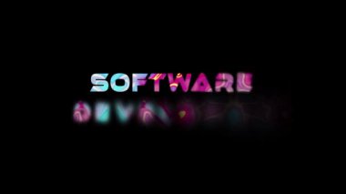 Siyah arkaplanda 'SOFTWARE DEVELOPMENT' yazan renkli metin, teknoloji ve programlama kavramını temsil ediyor.