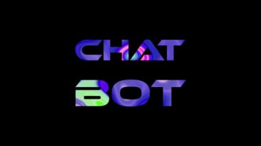 Soyut renkli Chat Bot metin animasyonu. Siyahla ilgili animasyon teknolojisi kelimesi. Vd_1521