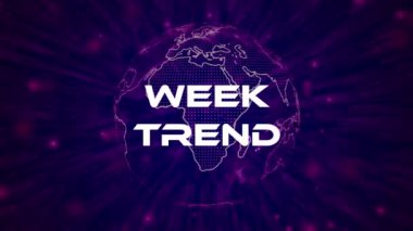 Si-fi parçacıkları arkaplanındaki haftalık trend metin kavramı. Nokta parçacıkları animasyonu. Vd_1692